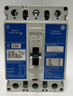 WH - FDB3125 - 125A 3P 600V Breaker Product Image
